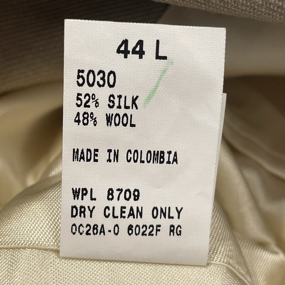 Vtg NWT Oscar De La Renta Mens 44L Blazer Beige Silk/Wool Bend Flex Fit 3-Button - Picture 16 of 16